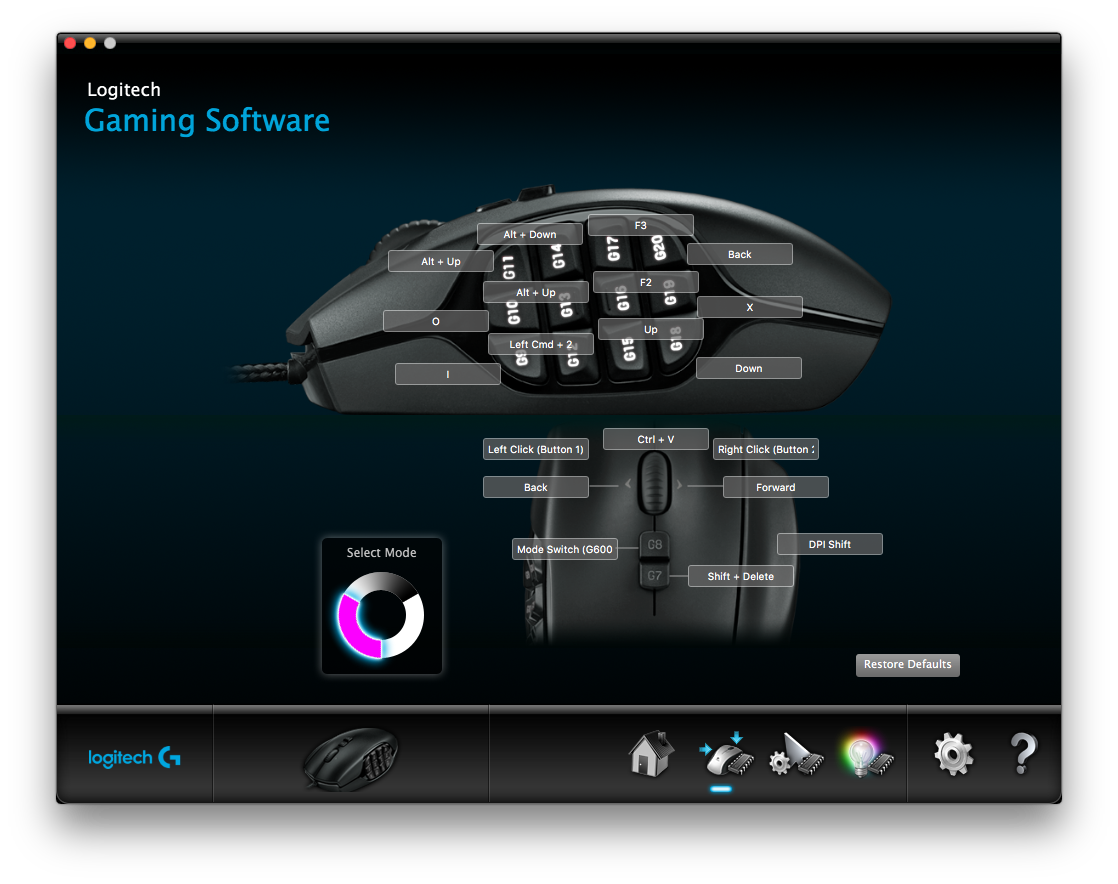 logitech g600 settings